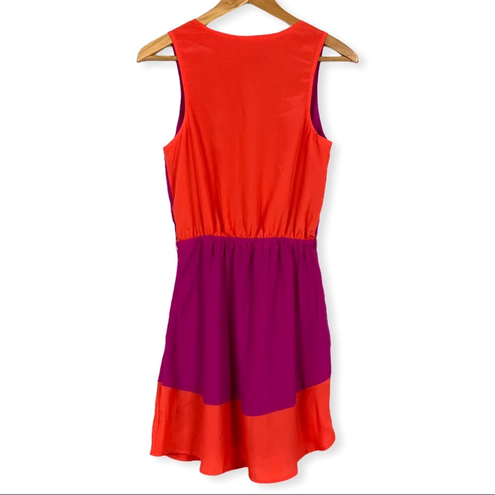 Merona Color Block Elastic Waist Dress XS Pink Orange - Picture 2 of 6